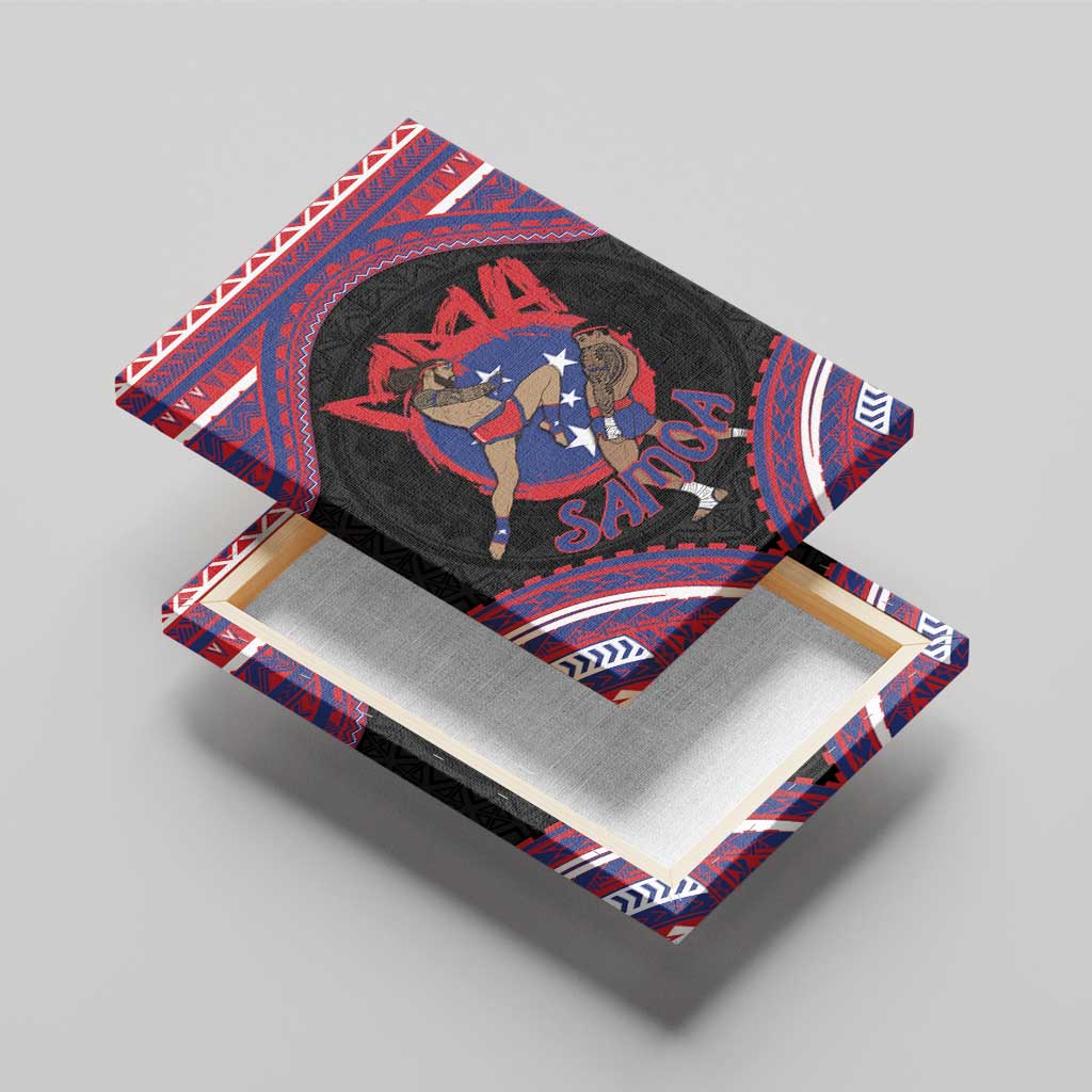 Samoa Mixed Martial Arts Canvas Wall Art Flying Knee Of Samoan - Polynesian Pride