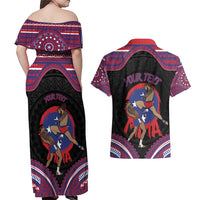 Personalised Samoa Mixed Martial Arts Couples Matching Off Shoulder Maxi Dress and Hawaiian Shirt Flying Knee Of Samoan DT05 - Polynesian Pride