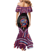 Personalised Samoa Mixed Martial Arts Family Matching Mermaid Dress and Hawaiian Shirt Flying Knee Of Samoan DT05 - Polynesian Pride