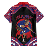 Personalised Samoa Mixed Martial Arts Family Matching Off The Shoulder Long Sleeve Dress and Hawaiian Shirt Flying Knee Of Samoan DT05 - Polynesian Pride