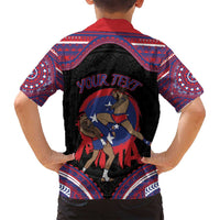 Personalised Samoa Mixed Martial Arts Family Matching Off Shoulder Maxi Dress and Hawaiian Shirt Flying Knee Of Samoan DT05 - Polynesian Pride