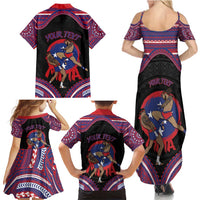 Personalised Samoa Mixed Martial Arts Family Matching Summer Maxi Dress and Hawaiian Shirt Flying Knee Of Samoan DT05 - Polynesian Pride