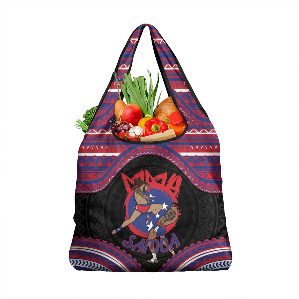 Samoa Mixed Martial Arts Grocery Bag Flying Knee Of Samoan DT05 1-pack One Size Black - Polynesian Pride
