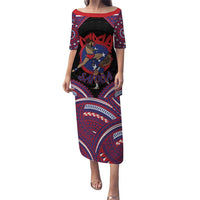 Personalised Samoa Mixed Martial Arts Puletasi Flying Knee Of Samoan DT05 Long Dress Black - Polynesian Pride