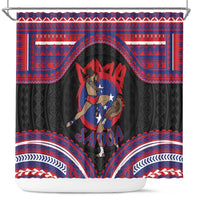 Samoa Mixed Martial Arts Shower Curtain Flying Knee Of Samoan - Polynesian Pride
