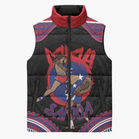 Personalised Samoa Mixed Martial Arts Sleeveless Puffer Jacket Flying Knee Of Samoan - Polynesian Pride