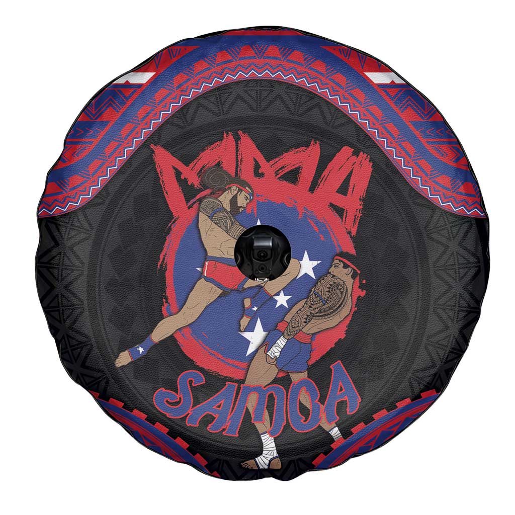 Samoa Mixed Martial Arts Spare Tire Cover Flying Knee Of Samoan DT05 - Polynesian Pride