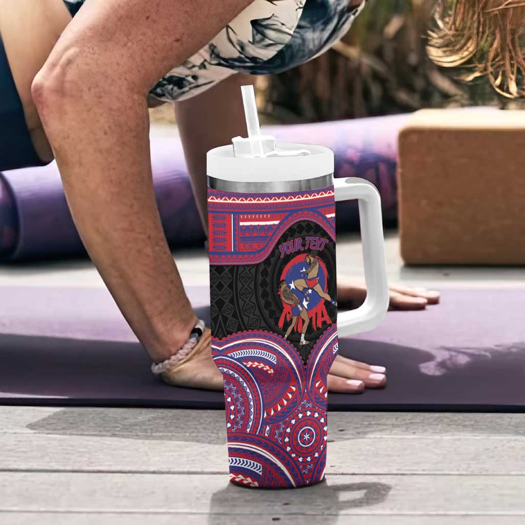 Personalised Samoa Mixed Martial Arts Tumbler With Handle Flying Knee Of Samoan - Polynesian Pride