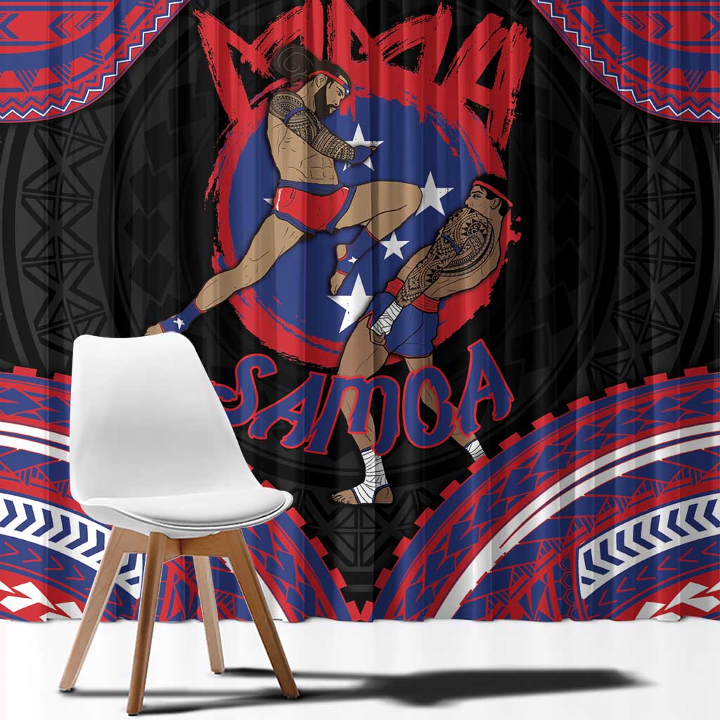 Samoa Mixed Martial Arts Window Curtain Flying Knee Of Samoan DT05 - Polynesian Pride
