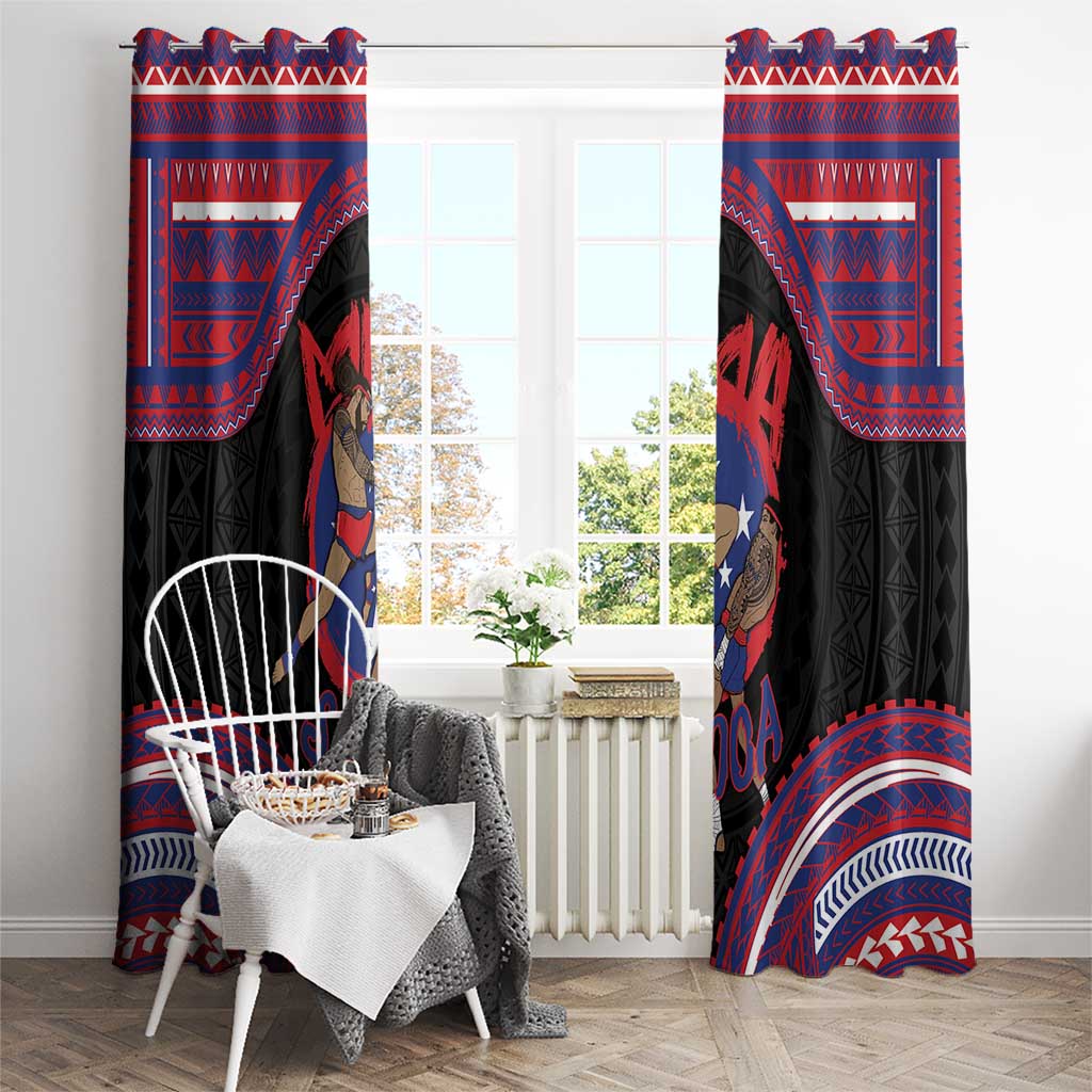 Samoa Mixed Martial Arts Window Curtain Flying Knee Of Samoan DT05 - Polynesian Pride