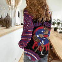 Personalised Samoa Mixed Martial Arts Women Casual Shirt Flying Knee Of Samoan - Polynesian Pride