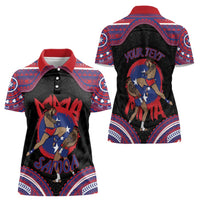 Personalised Samoa Mixed Martial Arts Women Polo Shirt Flying Knee Of Samoan - Polynesian Pride