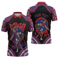 Personalised Samoa Mixed Martial Arts Zipper Polo Shirt Flying Knee Of Samoan - Polynesian Pride