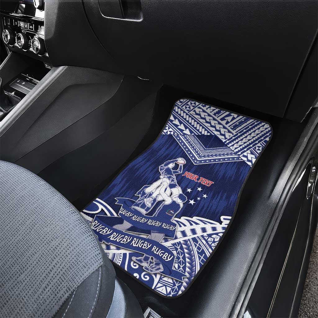Personalised Samoa Rugby Car Mats Pacific Warrior Glory - Polynesian Pride