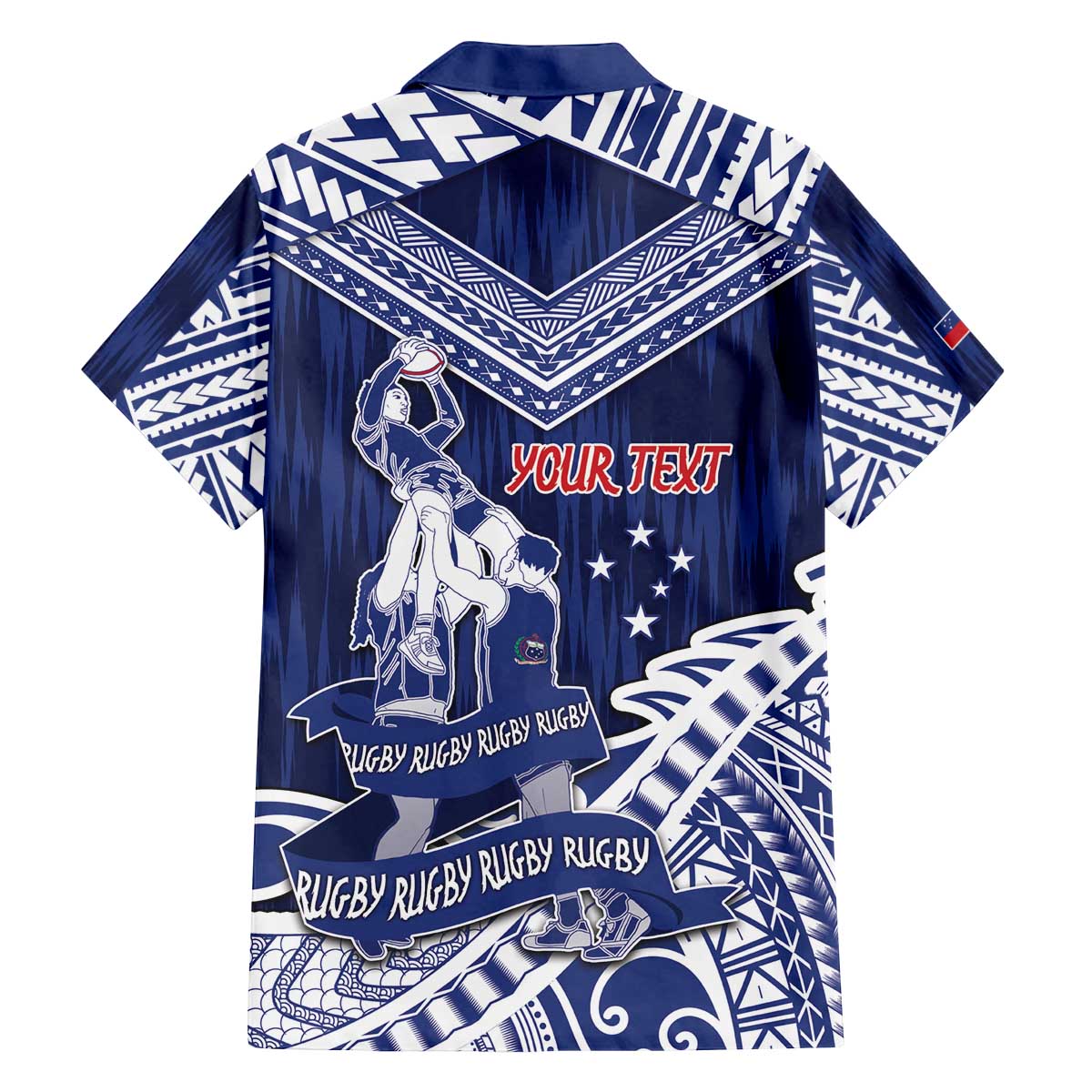 Personalised Samoa Rugby Family Matching Off The Shoulder Long Sleeve Dress and Hawaiian Shirt Pacific Warrior Glory DT05 - Polynesian Pride