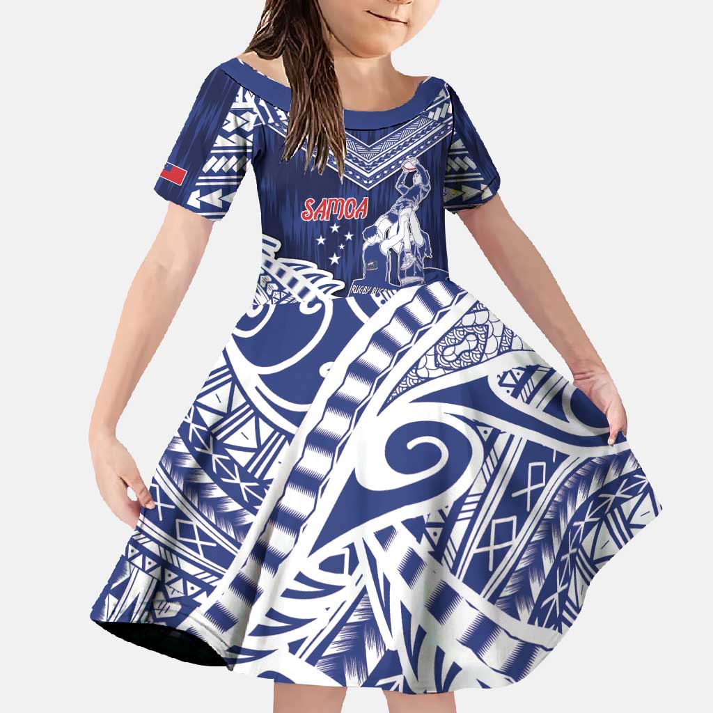 Personalised Samoa Rugby Family Matching Tank Maxi Dress and Hawaiian Shirt Pacific Warrior Glory - Polynesian Pride