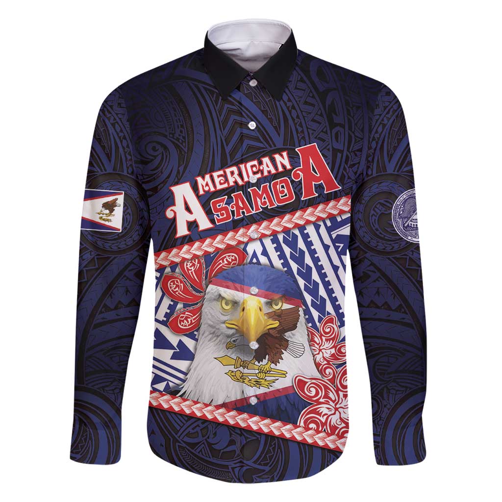 Personalized American Samoa Family Matching Off Shoulder Maxi Dress and Hawaiian Shirt Bald Eagle With Polynesian Pattern - Polynesian Pride