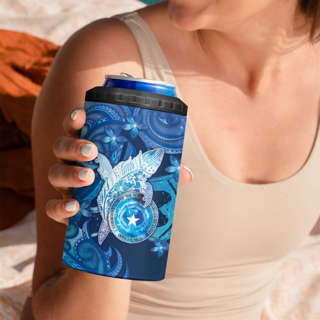 Personalised Northern Mariana Islands 4 in 1 Can Cooler Tumbler Galaxy Polynesian Shark Tattoo - Polynesian Pride