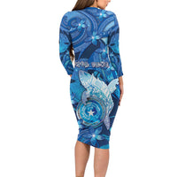 Personalised Northern Mariana Islands Family Matching Long Sleeve Bodycon Dress and Hawaiian Shirt Galaxy Polynesian Shark Tattoo DT05 - Polynesian Pride