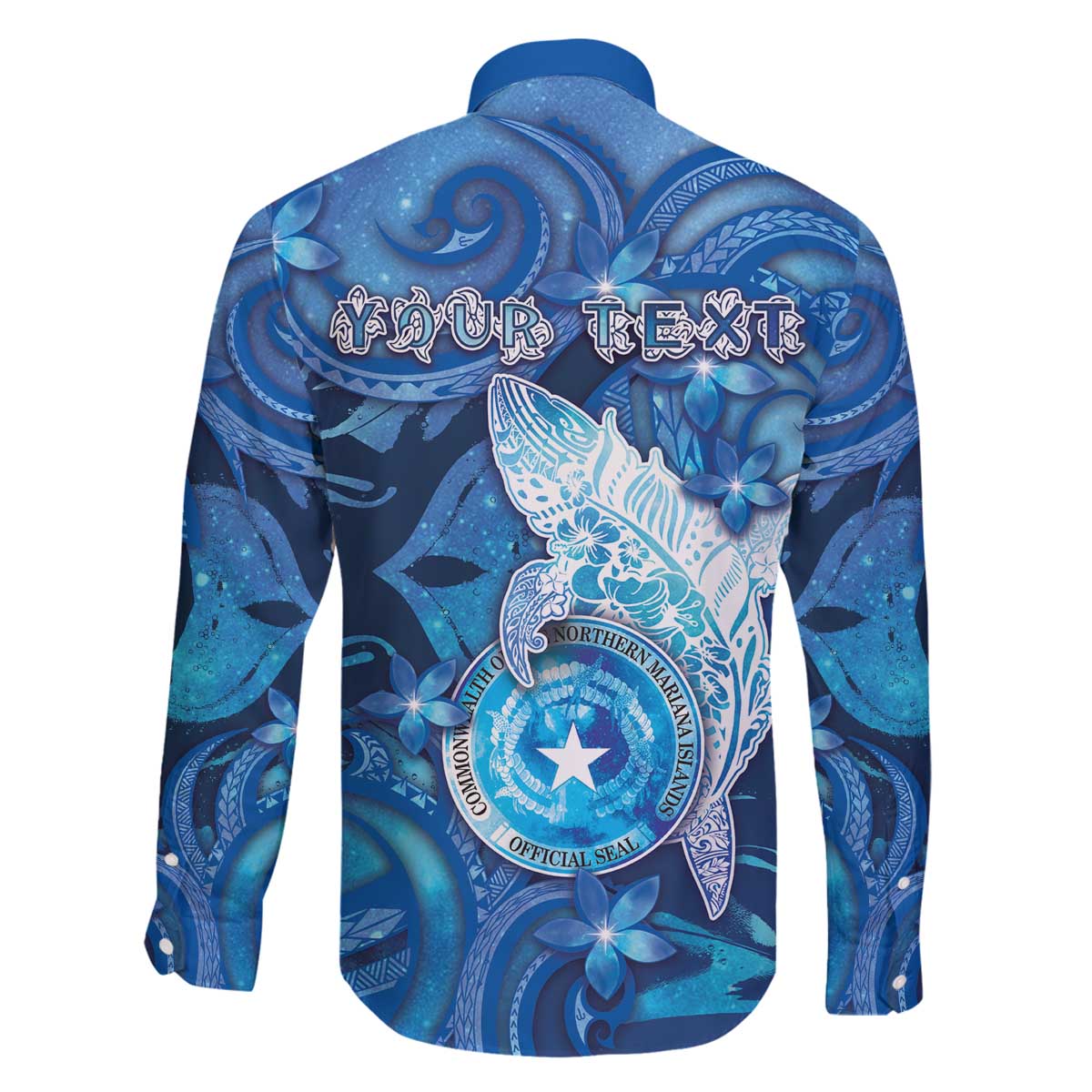Personalised Northern Mariana Islands Family Matching Off The Shoulder Long Sleeve Dress and Hawaiian Shirt Galaxy Polynesian Shark Tattoo DT05 - Polynesian Pride