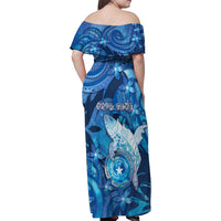 Personalised Northern Mariana Islands Family Matching Off Shoulder Maxi Dress and Hawaiian Shirt Galaxy Polynesian Shark Tattoo DT05 - Polynesian Pride