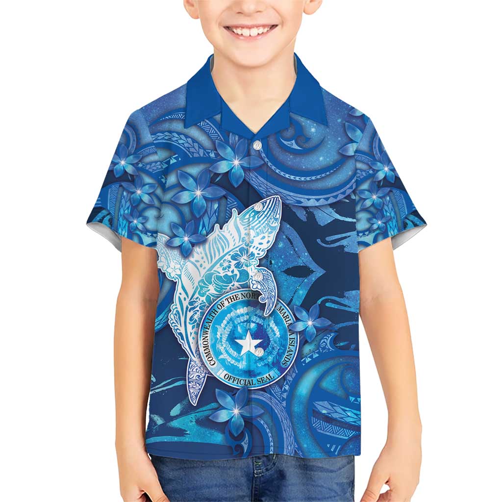 Personalised Northern Mariana Islands Hawaiian Shirt Galaxy Polynesian Shark Tattoo - Polynesian Pride