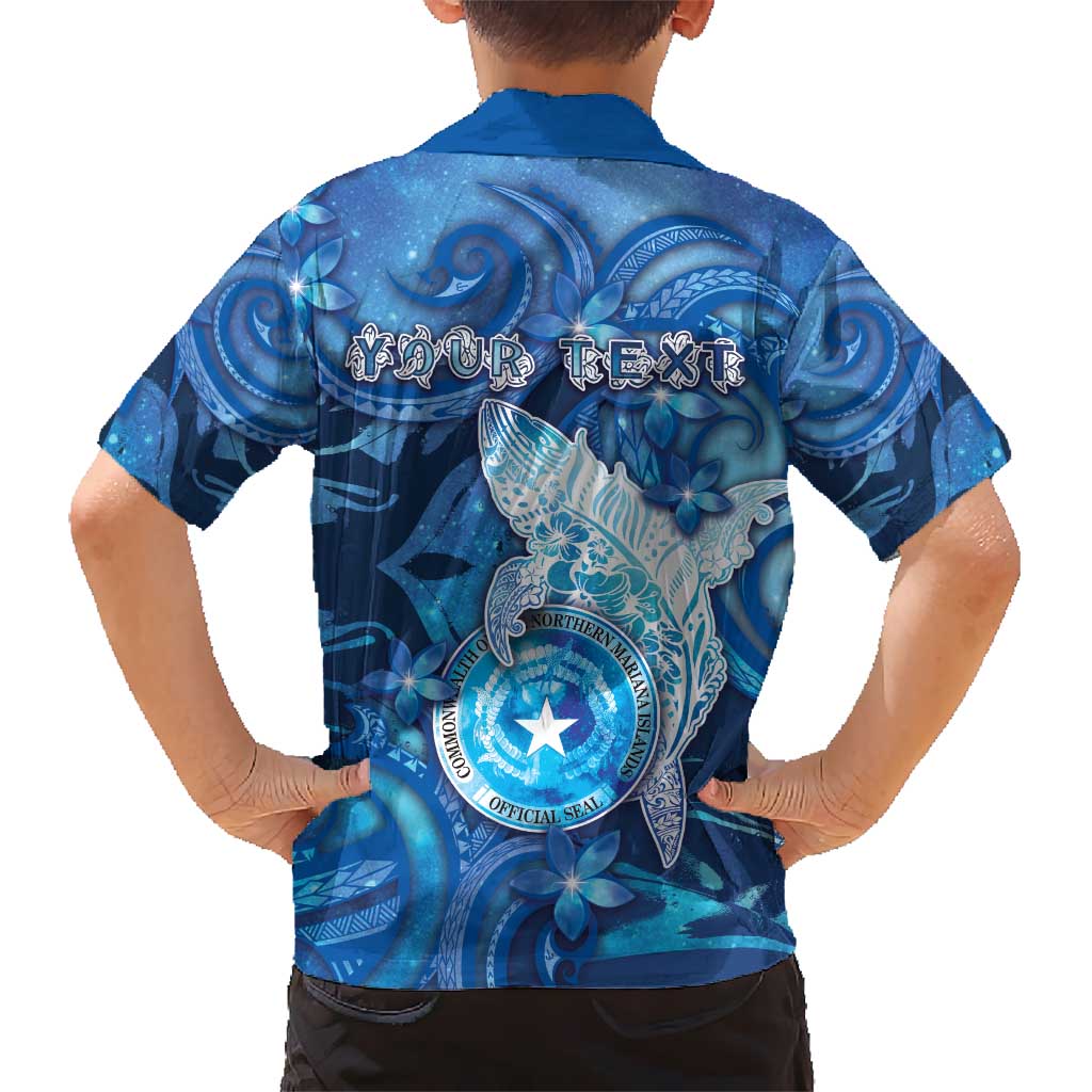 Personalised Northern Mariana Islands Hawaiian Shirt Galaxy Polynesian Shark Tattoo - Polynesian Pride