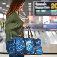 Northern Mariana Islands Travel Bag Galaxy Polynesian Shark Tattoo - Polynesian Pride