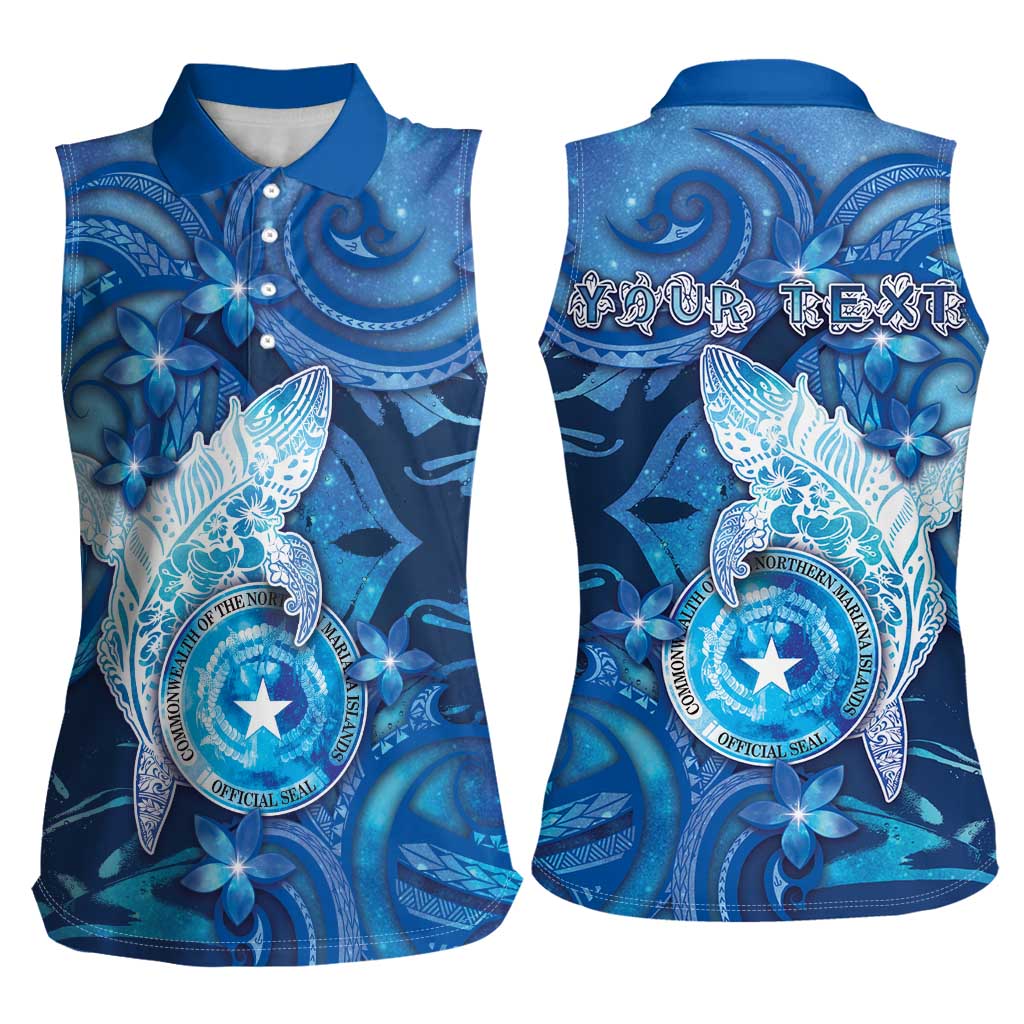 Personalised Northern Mariana Islands Women Sleeveless Polo Shirt Galaxy Polynesian Shark Tattoo DT05 - Polynesian Pride