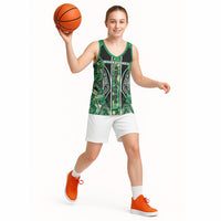 Aotearoa Whakatohea Basketball Jersey Maori Tribal Green Abalone Paua Shell Pattern DT05 - Polynesian Pride