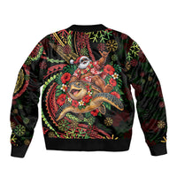 Hawaii Christmas Bomber Jacket Aloha Santa Riding Honu DT05 - Polynesian Pride