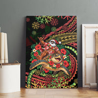 Hawaii Christmas Canvas Wall Art Aloha Santa Riding Honu DT05 - Polynesian Pride