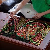 Hawaii Christmas Puzzle Aloha Santa Riding Honu DT05 - Polynesian Pride