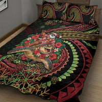 Hawaii Christmas Quilt Bed Set Aloha Santa Riding Honu DT05 - Polynesian Pride