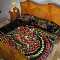 Hawaii Christmas Quilt Bed Set Aloha Santa Riding Honu DT05 - Polynesian Pride