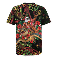 Hawaii Christmas Rugby Jersey Aloha Santa Riding Honu DT05 - Polynesian Pride
