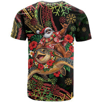 Hawaii Christmas T Shirt Aloha Santa Riding Honu DT05 - Polynesian Pride