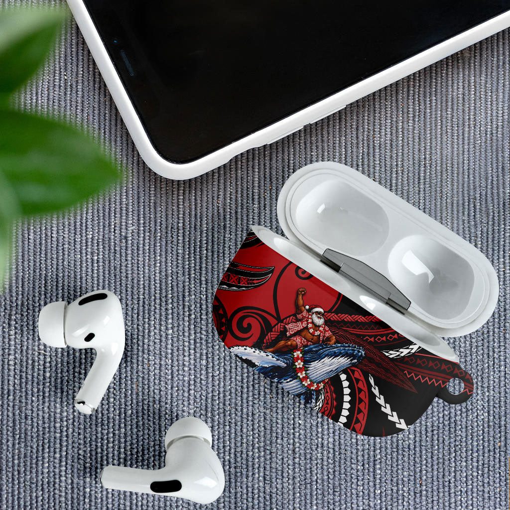 Tonga Christmas AirPods Case Santa Riding Humpback Whale DT05 - Polynesian Pride