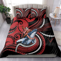 Tonga Christmas Bedding Set Santa Riding Humpback Whale DT05 - Polynesian Pride