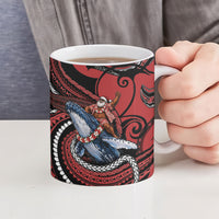 Tonga Christmas Ceramic Mug Santa Riding Humpback Whale DT05 - Polynesian Pride