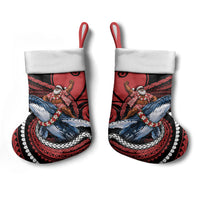 Tonga Christmas Stocking Santa Riding Humpback Whale DT05 - Polynesian Pride