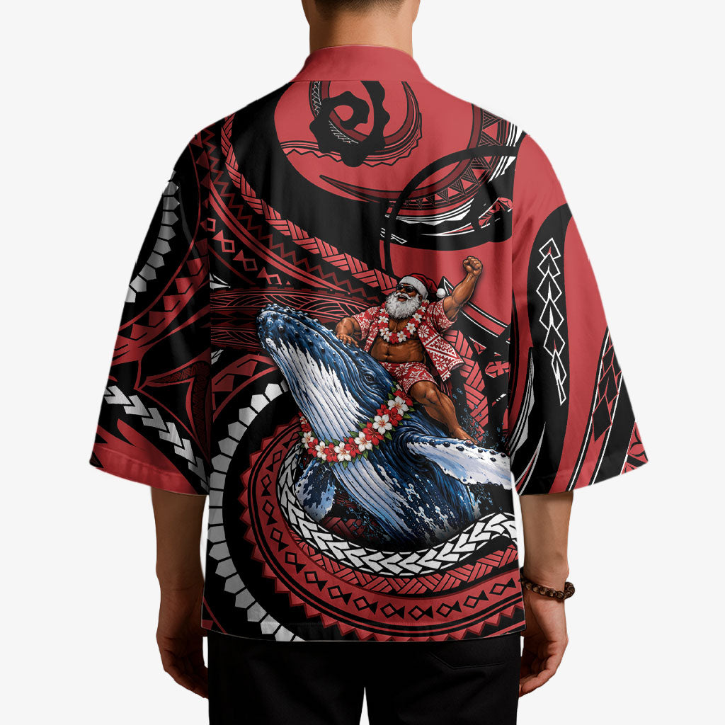 Tonga Christmas Kimono Santa Riding Humpback Whale DT05 - Polynesian Pride