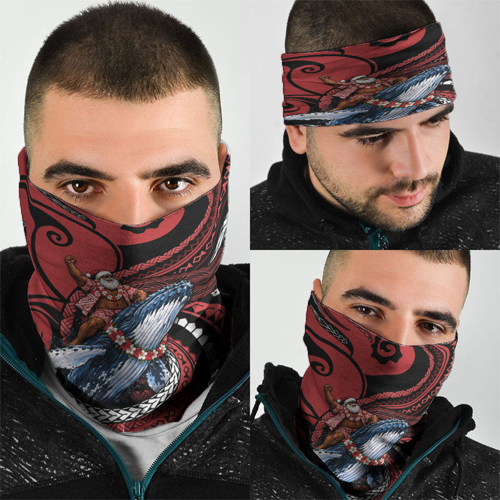 Tonga Christmas Neck Gaiter Santa Riding Humpback Whale DT05 - Polynesian Pride