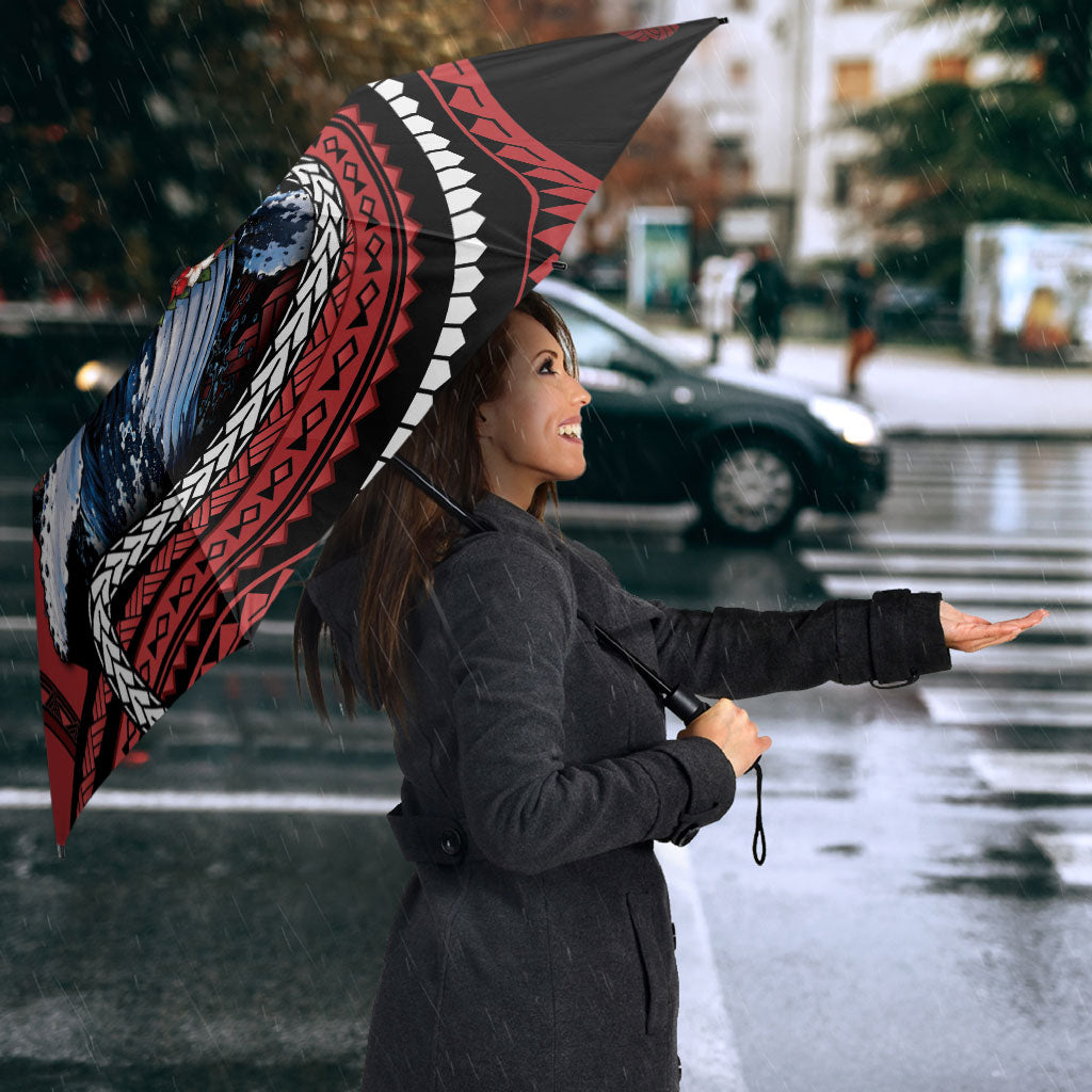 Tonga Christmas Umbrella Santa Riding Humpback Whale DT05 - Polynesian Pride