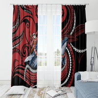 Tonga Christmas Window Curtain Santa Riding Humpback Whale DT05 - Polynesian Pride
