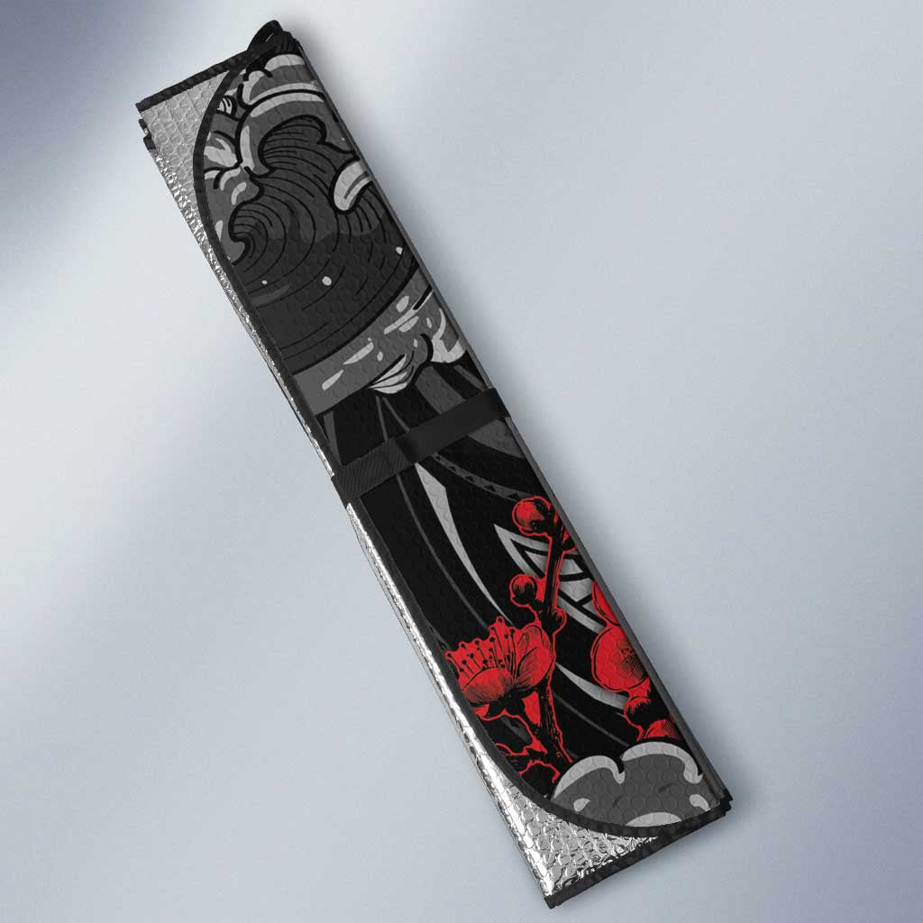 Hawaiian And Japanese Auto Sun Shade Aloha Koi Fish Palaka Patterns - Polynesian Pride