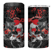 Personalised Hawaiian And Japanese 4 in 1 Can Cooler Tumbler Aloha Koi Fish Palaka Patterns DT05 One Size: 16 oz Black - Polynesian Pride