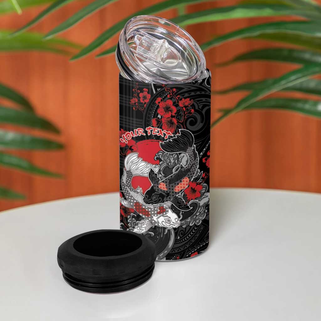 Personalised Hawaiian And Japanese 4 in 1 Can Cooler Tumbler Aloha Koi Fish Palaka Patterns DT05 - Polynesian Pride