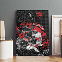Hawaiian And Japanese Canvas Wall Art Aloha Koi Fish Palaka Patterns - Polynesian Pride