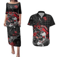 Personalised Hawaiian And Japanese Couples Matching Puletasi and Hawaiian Shirt Aloha Koi Fish Palaka Patterns - Polynesian Pride